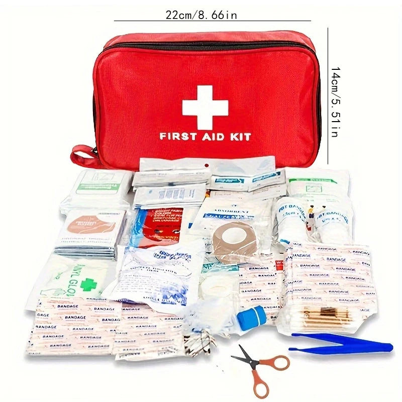 198-Piece Family First Aid Kit — Home, Car, Travel & Camping Ready