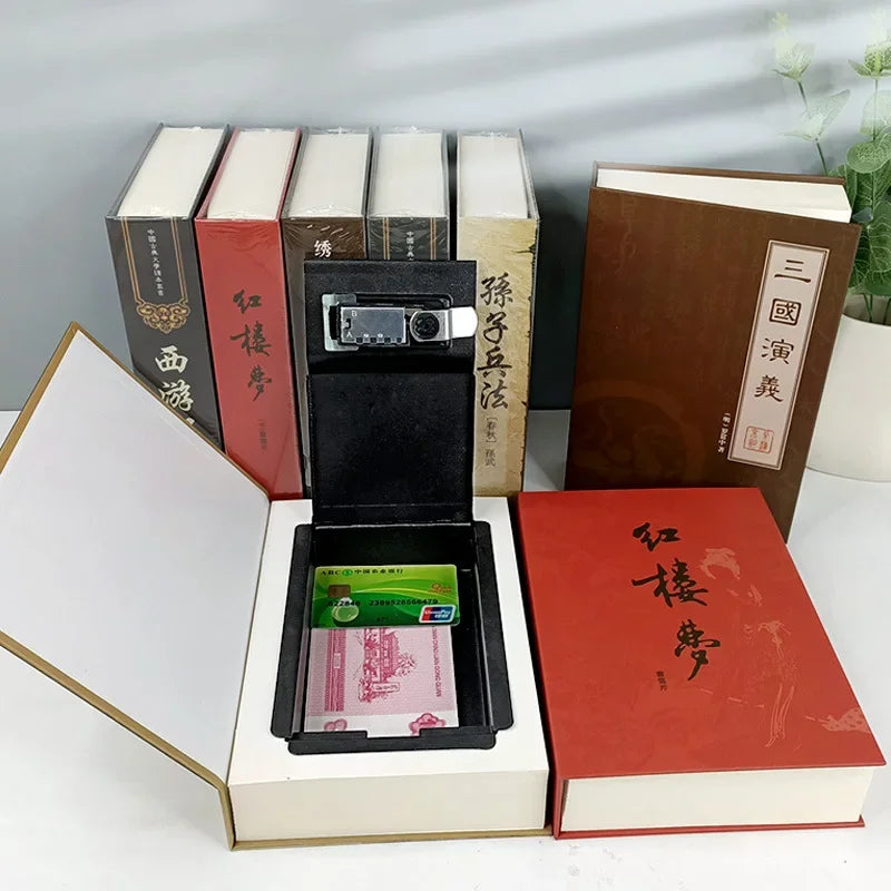 Classic Book Safe with Key Lock — Metal Steel Hidden Safe for Cash, Coins & Jewelry