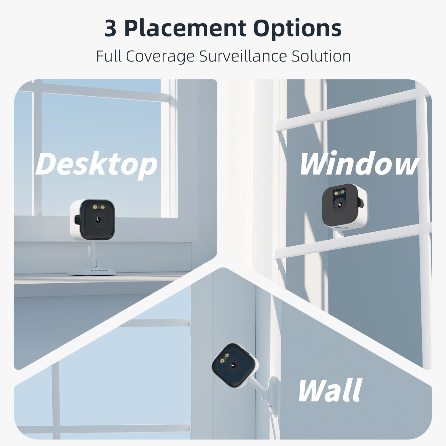 HEIYOUCAM 2K Window Security Camera — No-Drill Indoor & Outdoor Monitoring with Human Detection