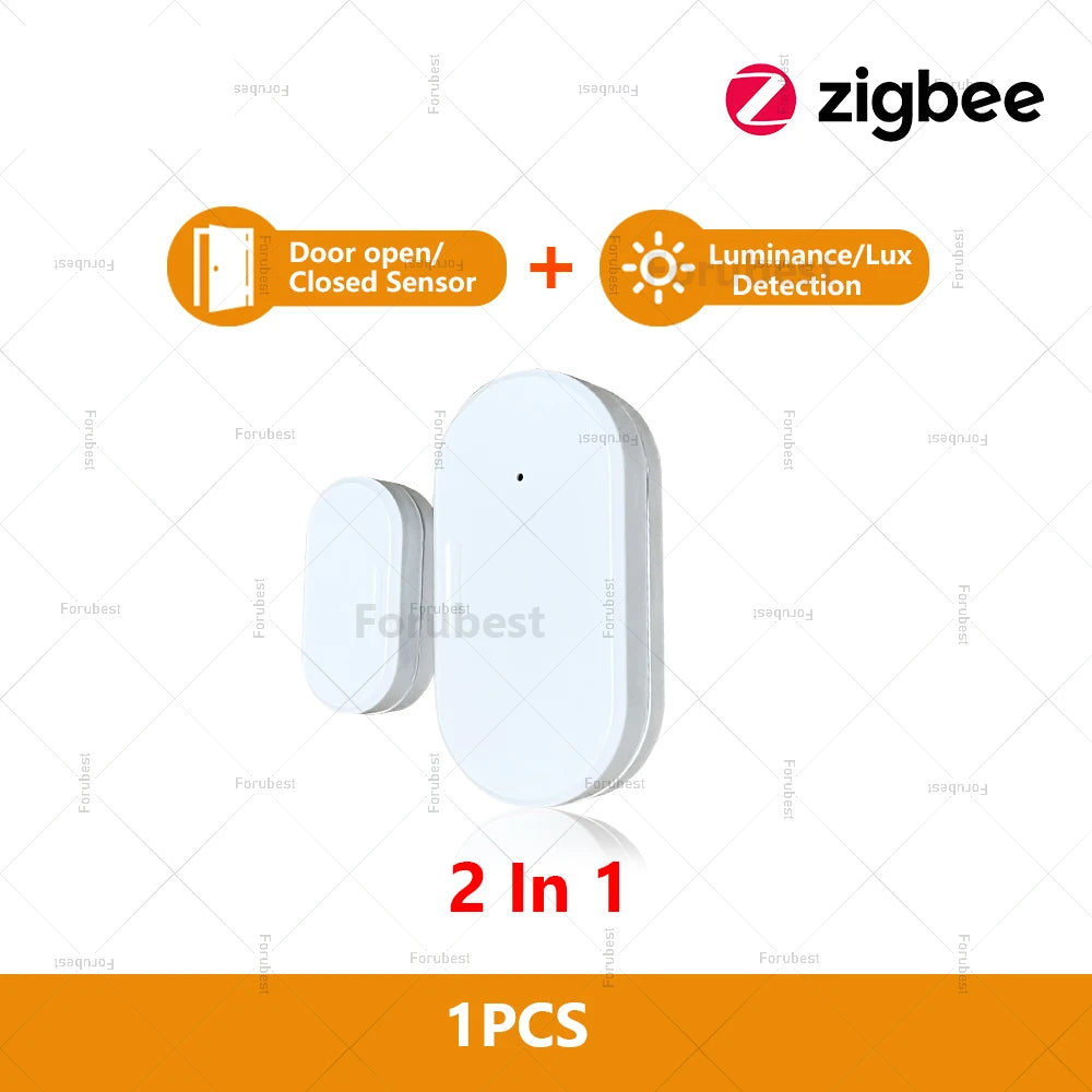 Zigbee Door & Window Sensor — Open/Close Detector with Optional Light & Vibration Detection