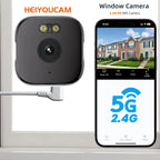 HEIYOUCAM 2K Window Security Camera — No-Drill Indoor & Outdoor Monitoring with Human Detection