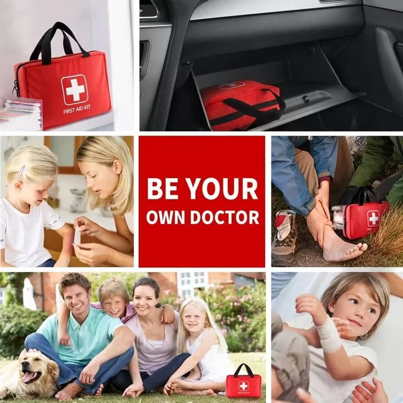 184-Piece Portable First Aid Kit — Multi-Purpose Emergency Medical Bag