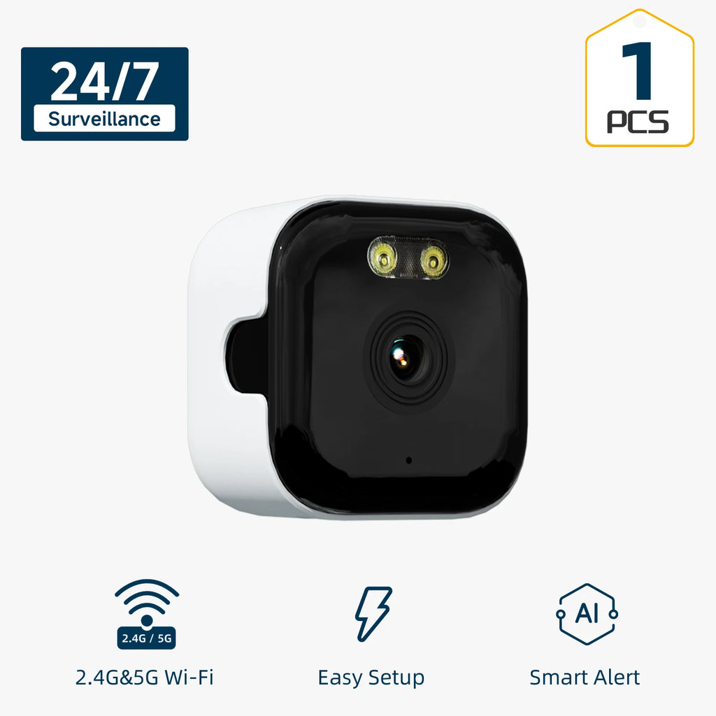 HEIYOUCAM 2K Window Security Camera — No-Drill Indoor & Outdoor Monitoring with Human Detection