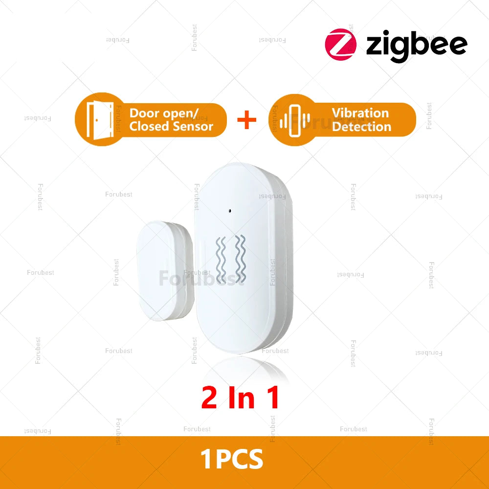 Zigbee Door & Window Sensor — Open/Close Detector with Optional Light & Vibration Detection