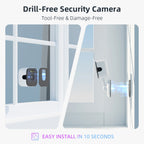 HEIYOUCAM 2K Window Security Camera — No-Drill Indoor & Outdoor Monitoring with Human Detection