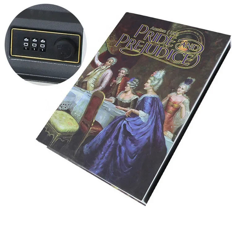 Classic Book Safe with Key Lock — Metal Steel Hidden Safe for Cash, Coins & Jewelry