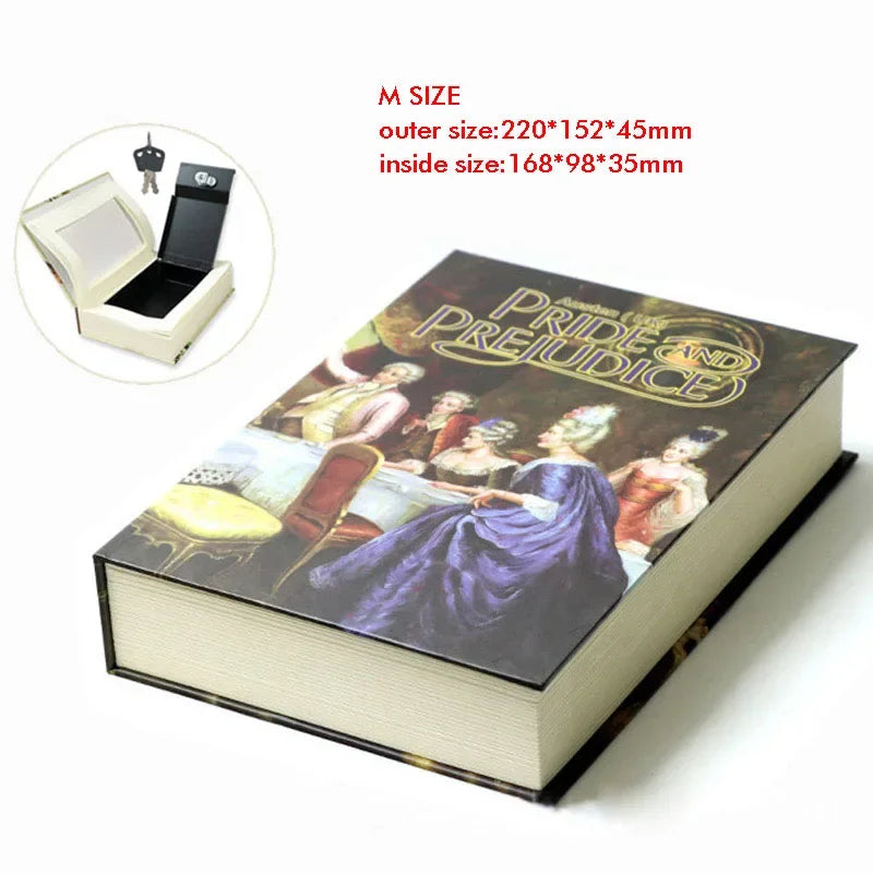 Classic Book Safe with Key Lock — Metal Steel Hidden Safe for Cash, Coins & Jewelry