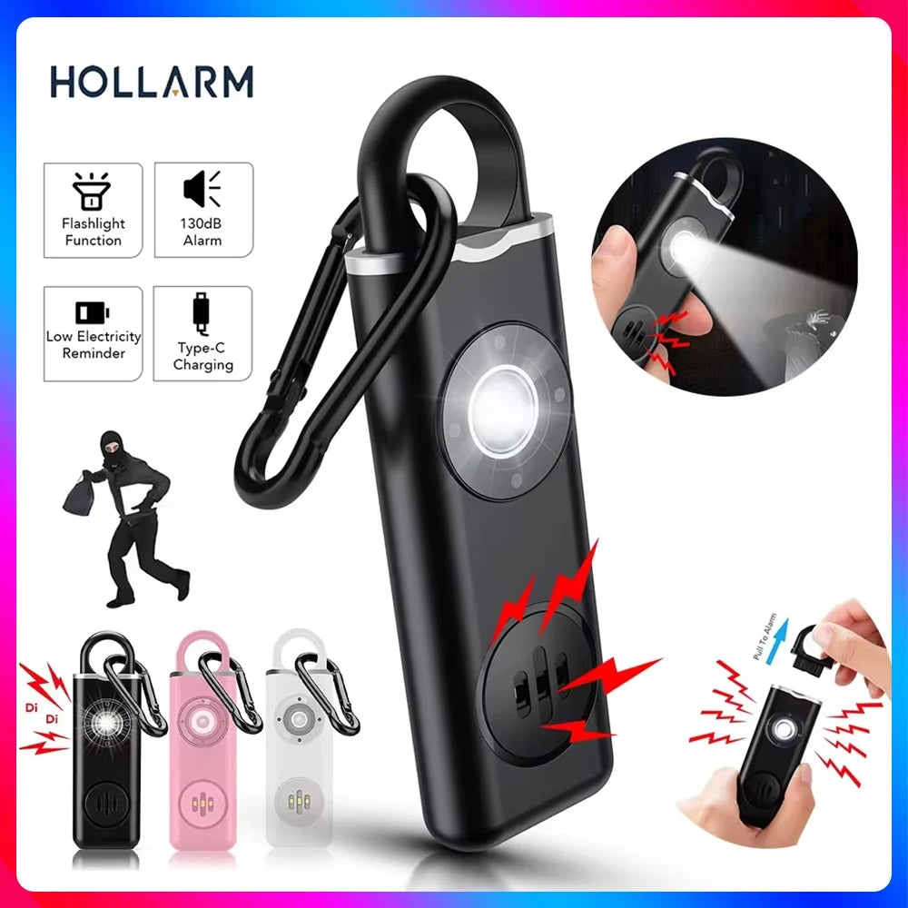 Hollarm 130dB Personal Safety Alarm — Loud Siren Keychain for Women, Children & Elderly