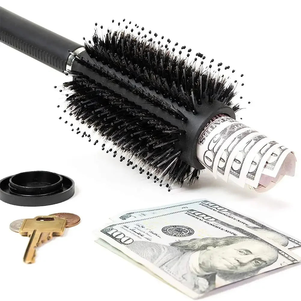 Secret Stash Hair Brush — Diversion Safe Hidden Compartment for Cash & Valuables