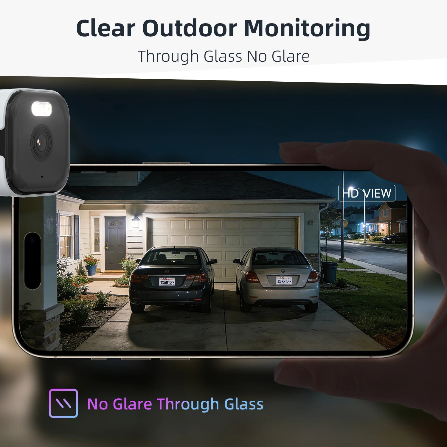 HEIYOUCAM 2K Window Security Camera — No-Drill Indoor & Outdoor Monitoring with Human Detection